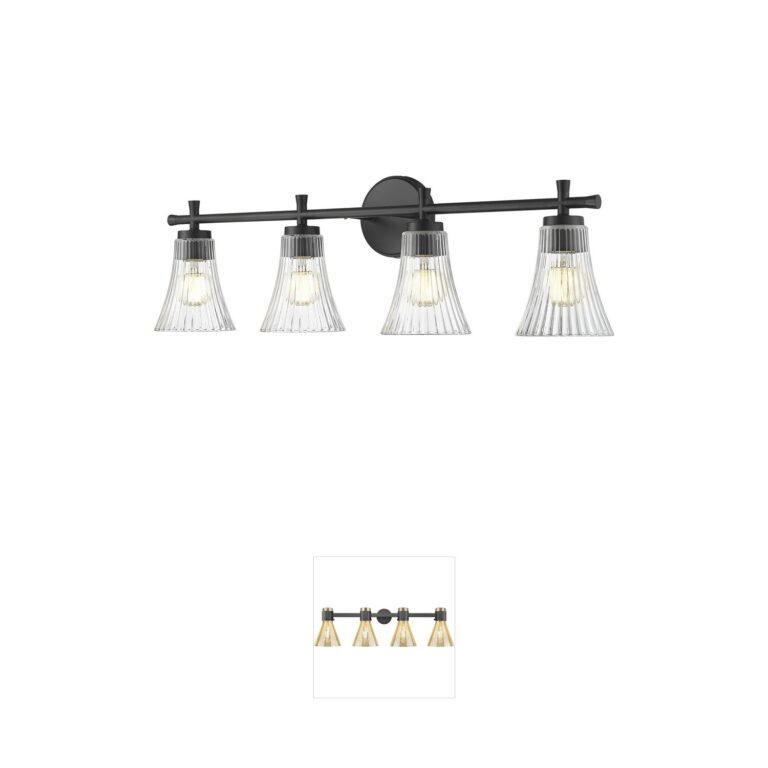 Z-Lite Belle 32-Inch 4-Light Matte Black Steel Bathroom Vanity Light