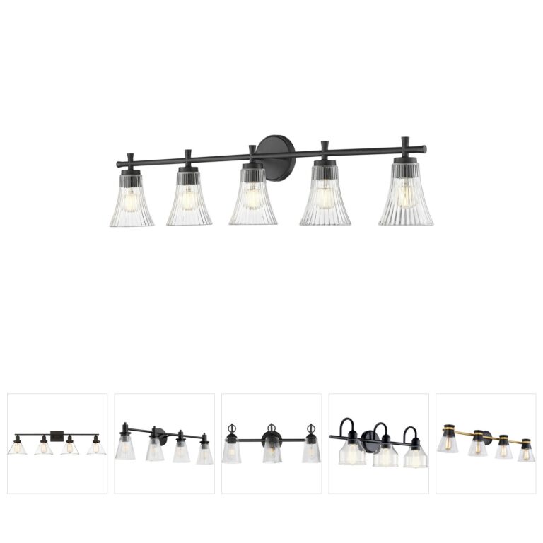 Z-Lite Belle 5-Light Matte Black Steel Bathroom Vanity Light