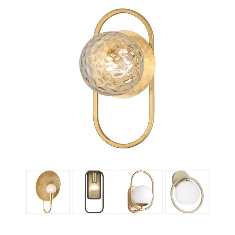 Dainolite Burlat Aged Brass Clear Glass Wall Sconce