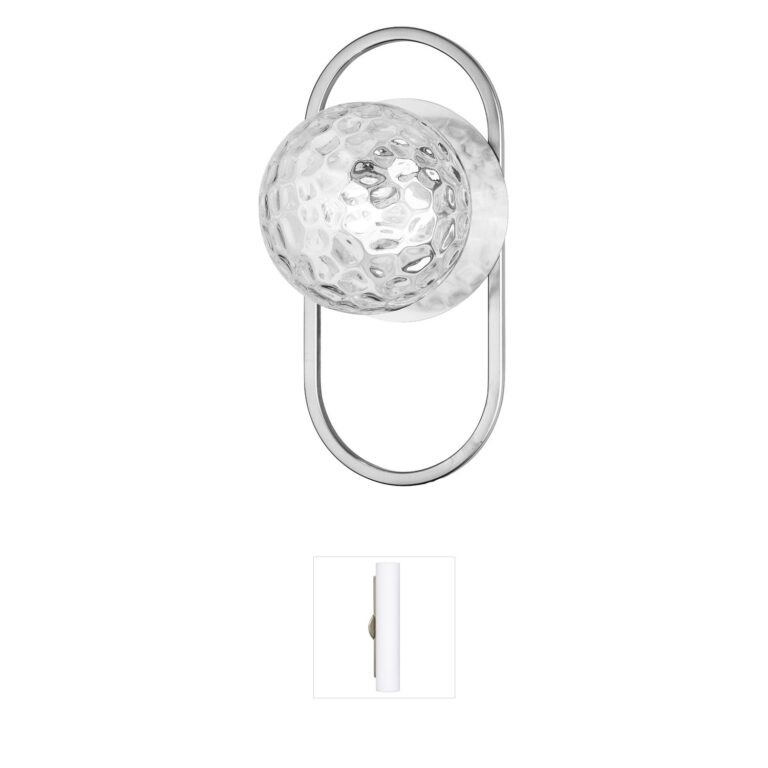 Dainolite Burlat Polished Chrome Clear Glass Wall Sconce