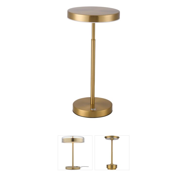 Dainolite Francine Aged Brass LED Metal & Acrylic Table Lamp