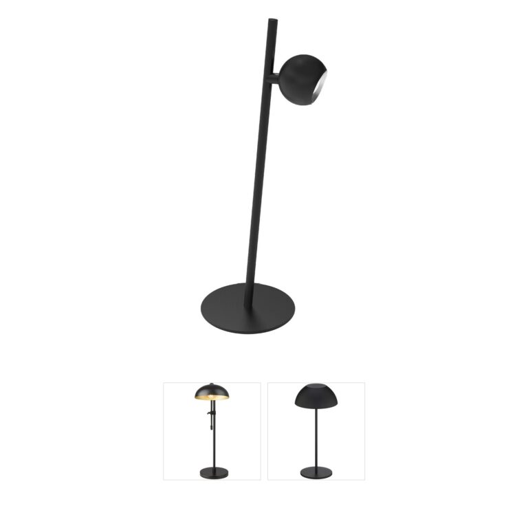Dainolite Lighting Fernanda Satin Black Metal LED Task Lamp