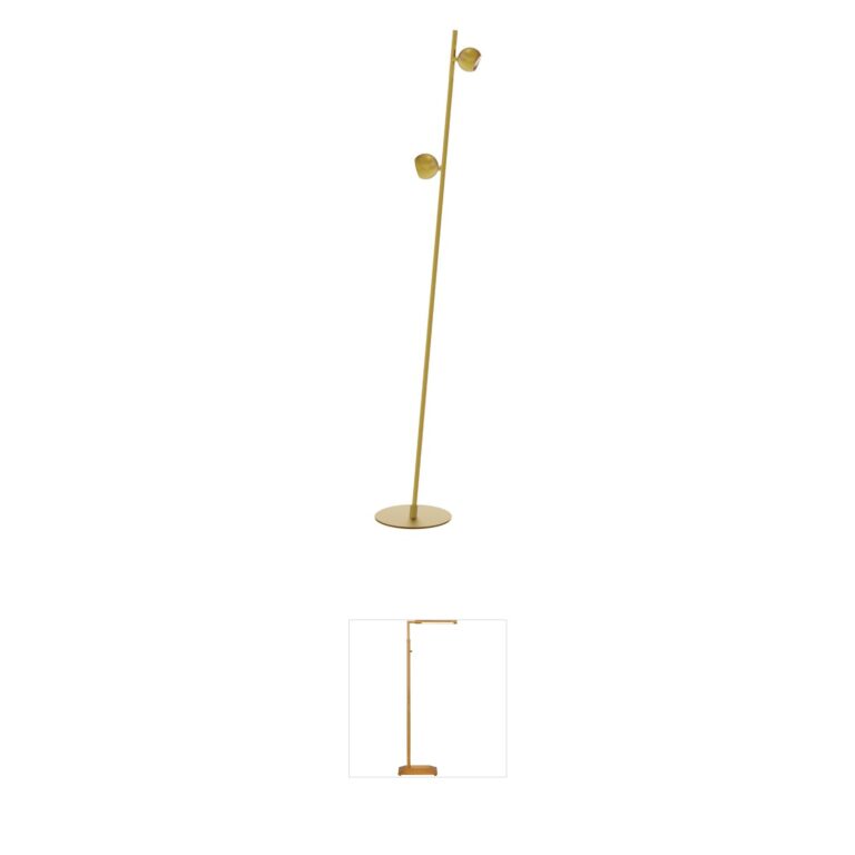 Dainolite Fernanda Aged Brass Metal LED Floor Lamp