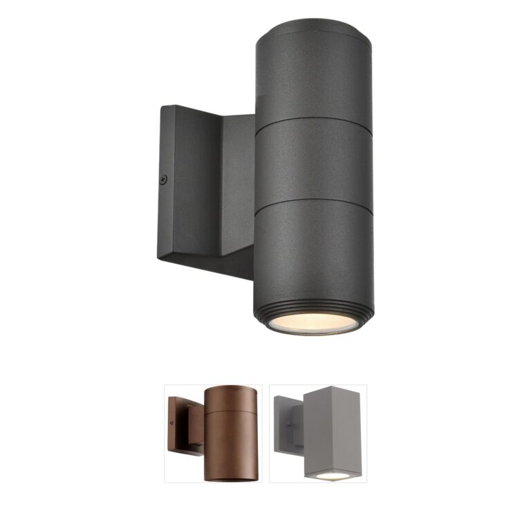 Dainolite Oslo Matte Black Metal & Glass Outdoor Wall Sconce