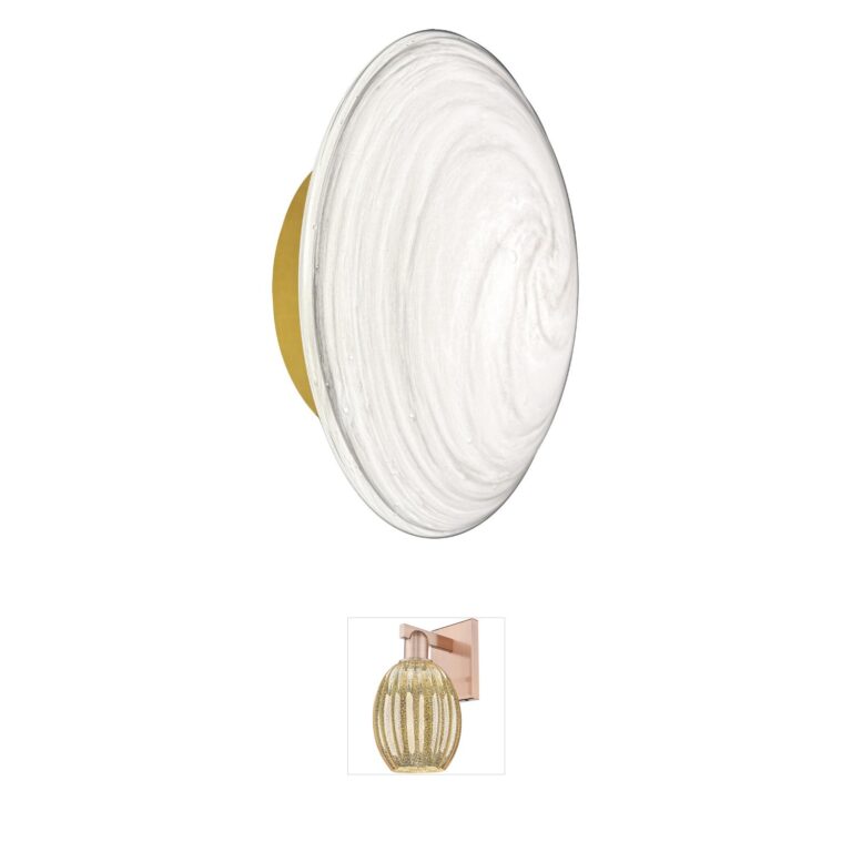 Dainolite Wenona Aged Brass Swirl Glass LED Wall Sconce