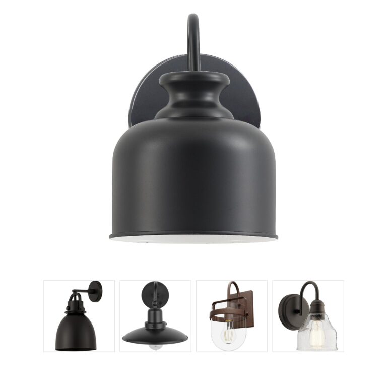 Dainolite Wrigley Matte Black Metal Wall Sconce
