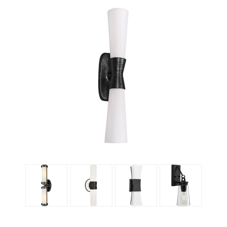 Dainolite Lighting Whitney Matte Black Plaster and Glass Wall Sconce