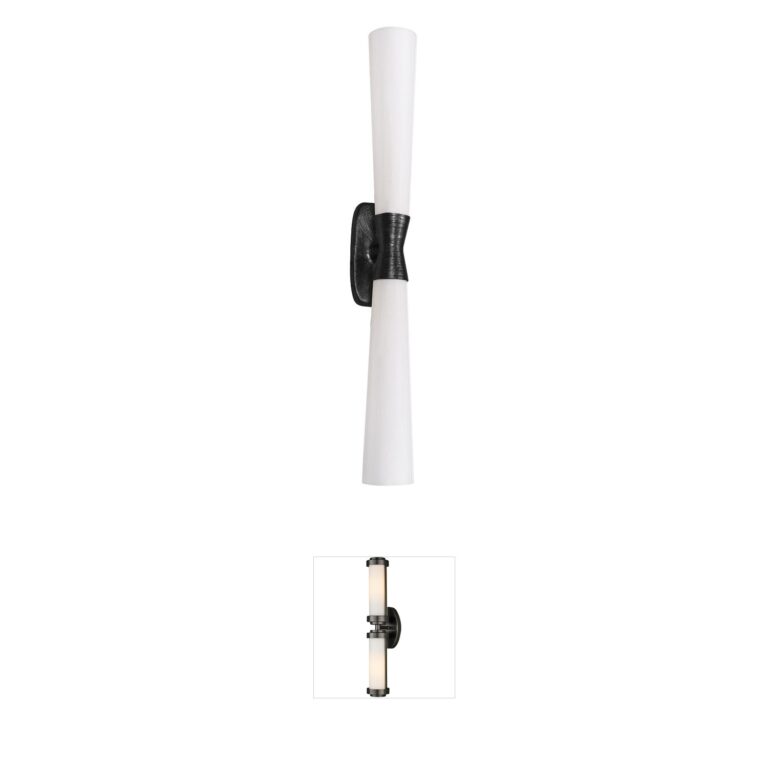 Dainolite Whitney Plaster & Glass 31.5" Wall Sconce