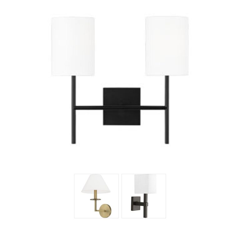 Visual Comfort Studio Collection Barbara Barry Key 2-Light Linen Shade Sconce