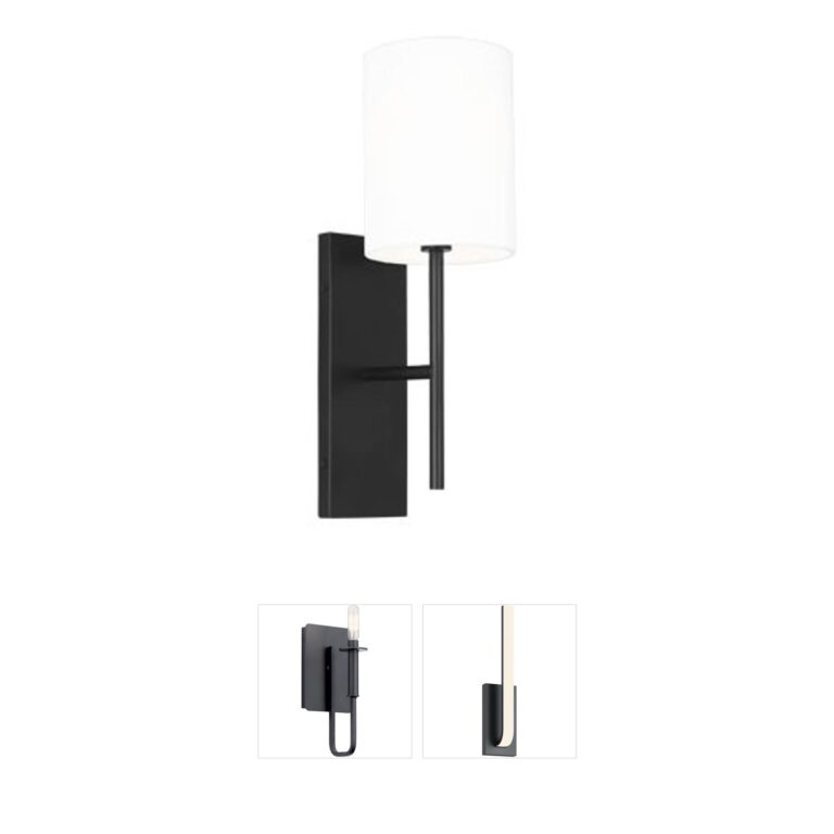 Visual Comfort Studio Collection Barbara Barry Key Midnight Black Wall Sconce with Linen Shade