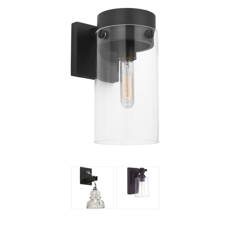 Visual Comfort Studio Collection C&M by Chapman & Myers Garrett Aged Iron & Clear Glass Wall Sconce