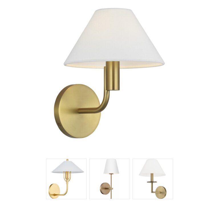 Visual Comfort Studio Collection Sean Lavin Colfax Burnished Brass Linen Sconce