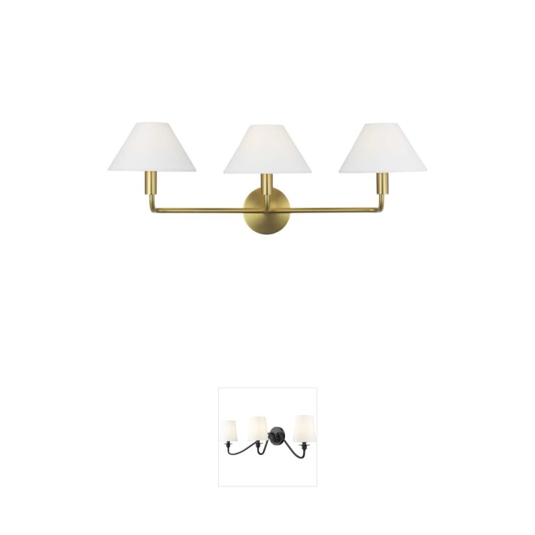 Visual Comfort Studio Collection Sean Lavin Colfax Steel Wall Sconce with White Linen Shades