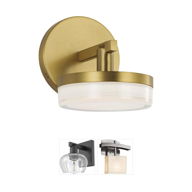 Visual Comfort Studio Collection Sean Lavin Khan Burnished Brass LED Wall Sconce