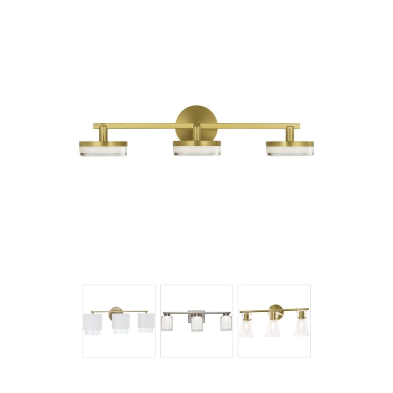 Visual Comfort Studio Collection Sean Lavin Khan 3-Light Burnished Brass LED Vanity Light