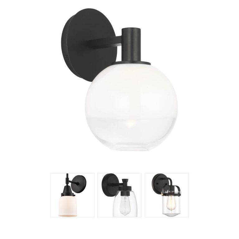 Visual Comfort Studio Collection Sean Lavin Torian Aged Iron Sconce with Ombre Glass