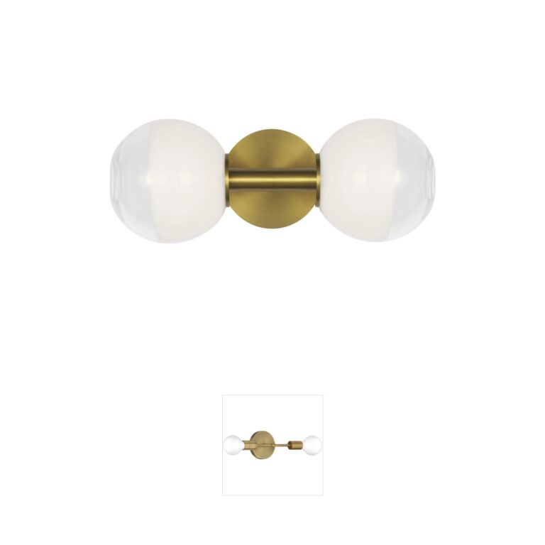 Visual Comfort Studio Collection Sean Lavin Torian Burnished Brass 2-Light Wall Sconce with Ombre Glass