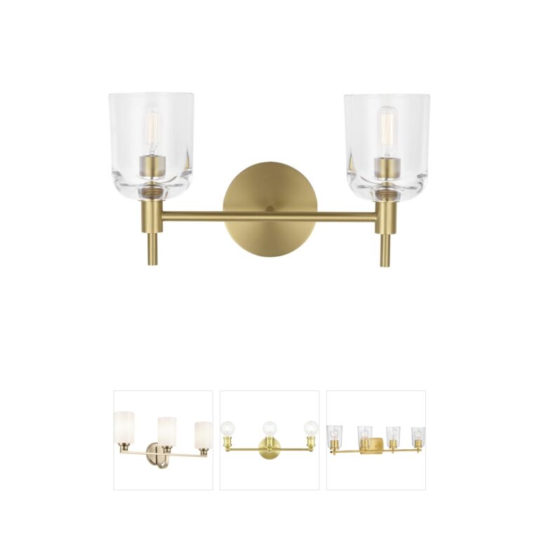 Visual Comfort Studio Collection Thom Filicia Hartley Burnished Brass 2-Light Steel Vanity