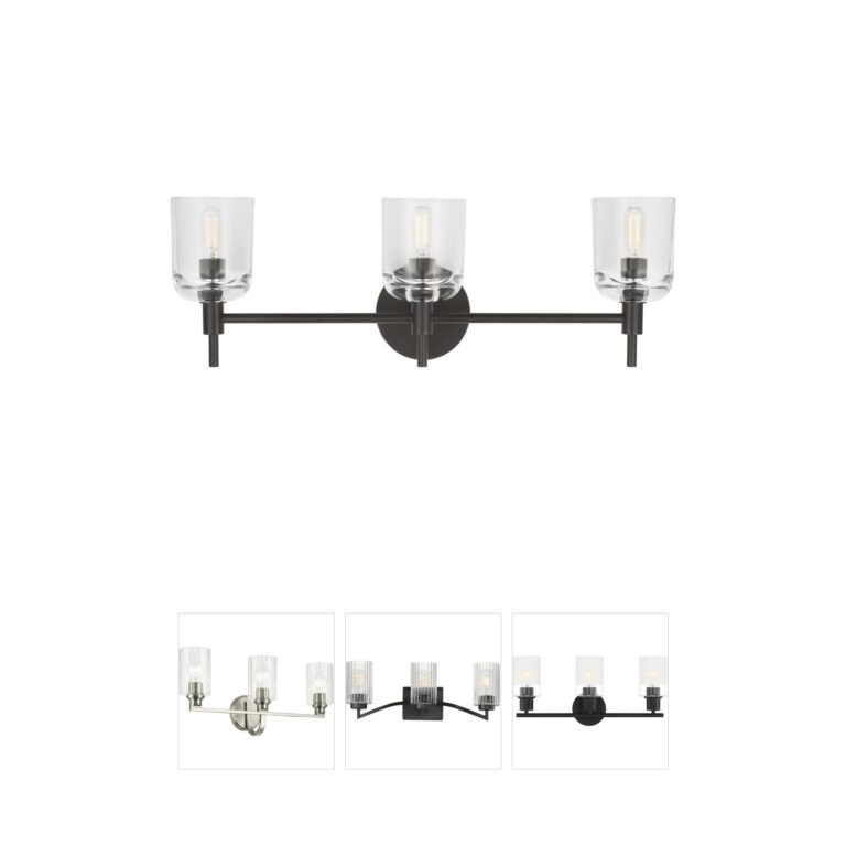 Visual Comfort Studio Collection Thom Filicia Hartley Aged Iron Steel 3-Light Vanity