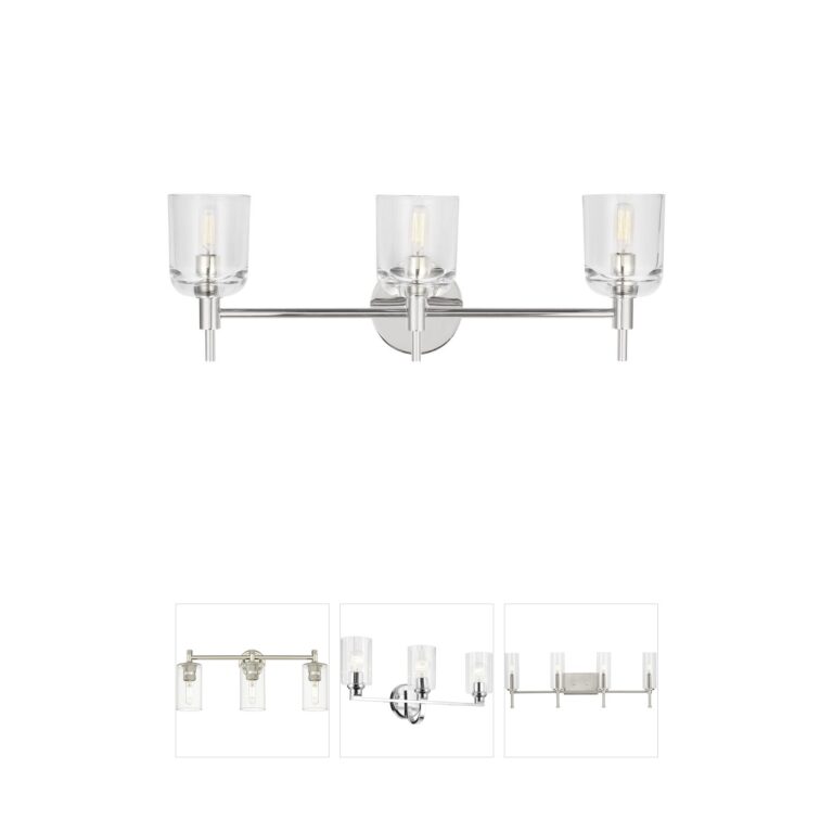 Visual Comfort Studio Collection Thom Filicia Hartley Polished Nickel 3-Light Bath Vanity
