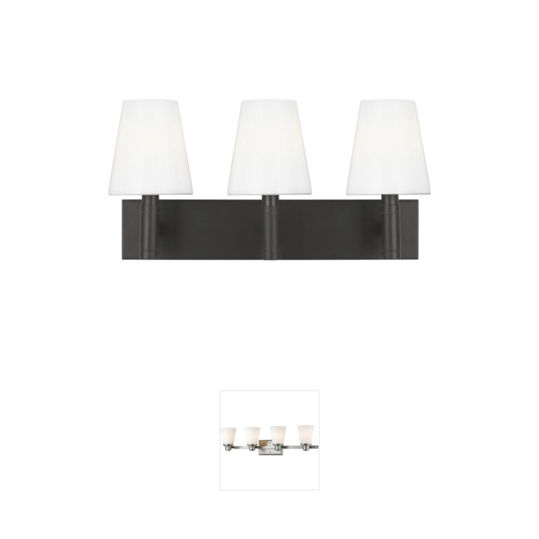 Visual Comfort Studio Collection TOB by Thomas O'Brien Beckham Classic Aged Iron Milk Glass Vanity Light