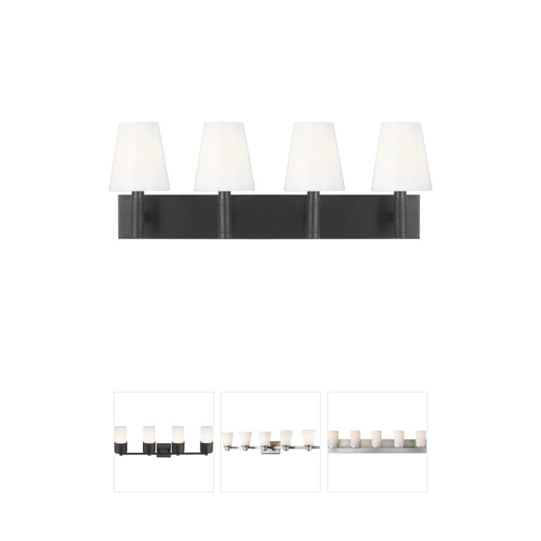 Visual Comfort Studio Collection TOB by Thomas O'Brien Beckham Classic Aged Iron Steel and Milk Glass Vanity Light