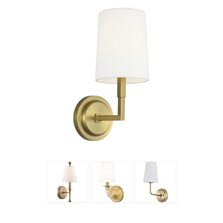 Visual Comfort Studio Collection TOB by Thomas O'Brien Danica Burnished Brass Linen Sconce