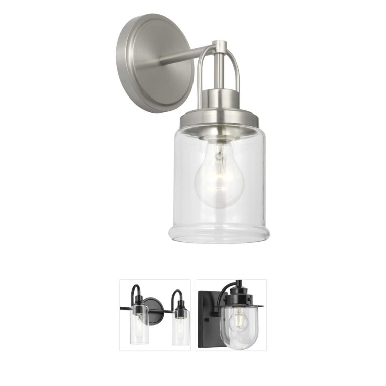 Visual Comfort Studio Collection Anders Steel & Clear Glass Vanity Light