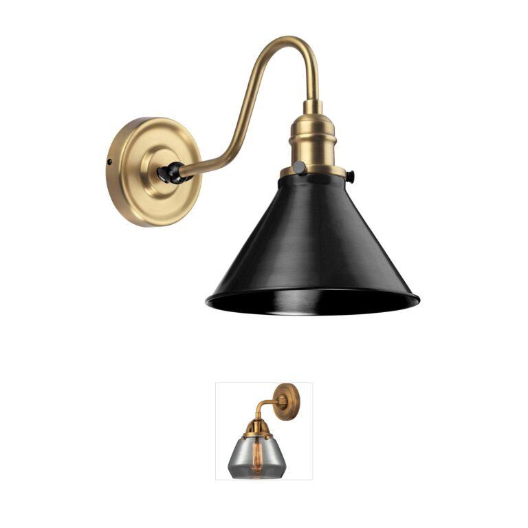 Lucas + McKearn Provence 1-Light Aged Brass and Matte Black Wall Sconce