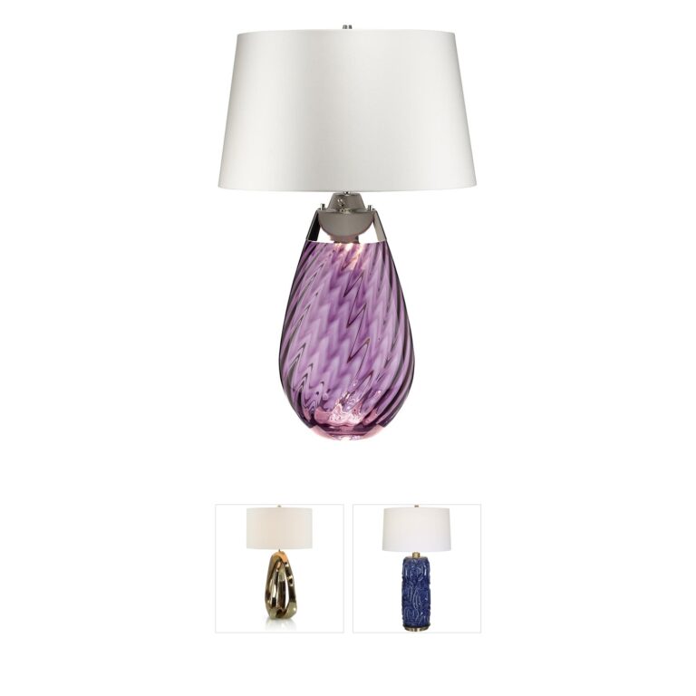 Lucas + McKearn Lena Plum Twisted Glass Table Lamp