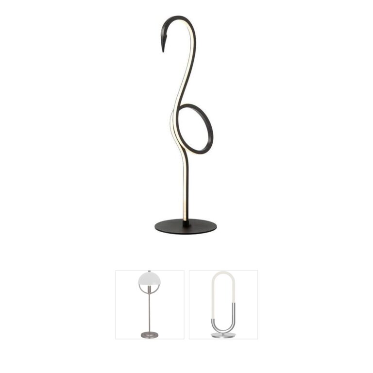 Lucas + McKearn Flamingo Integrated LED Black Metal Table Lamp