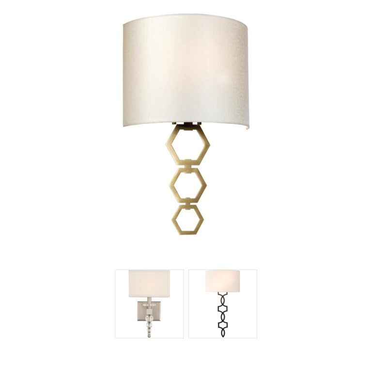 Lucas + McKearn Clark Aged Brass Wall Sconce with Faux Silk Shade