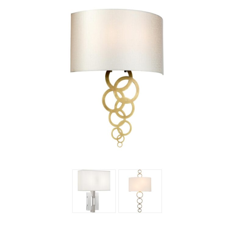 Lucas + McKearn Curtis 2-Light Aged Brass Wall Sconce with Ivory Shade