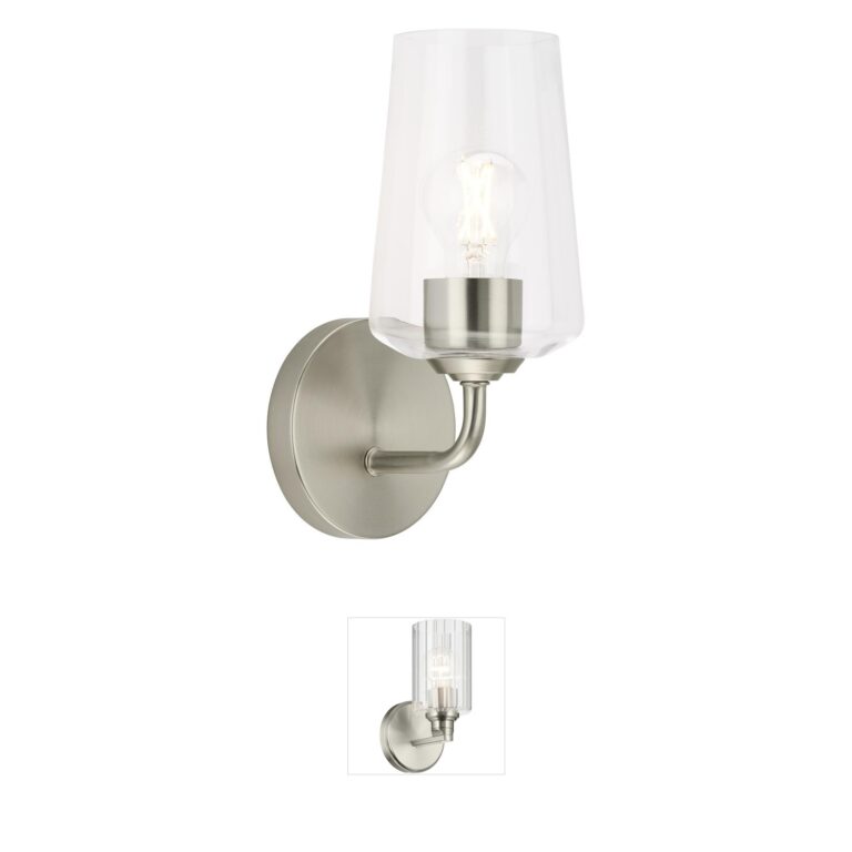 Progress Lighting Celino Brushed Nickel Clear Glass Sconce