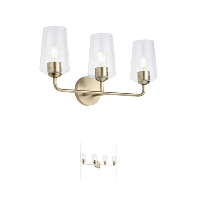 Progress Lighting Celino Champagne Bronze 3-Light Vanity with Clear Glass Shades