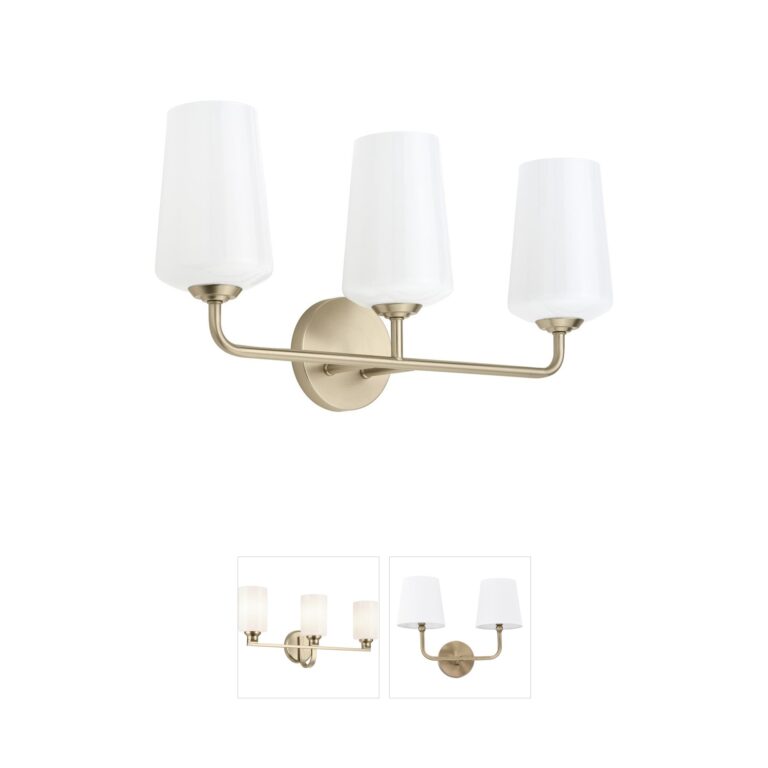 Progress Lighting Celino 3-Light Champagne Bronze Vanity with White Glass