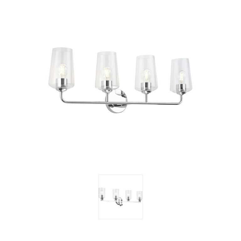 Progress Lighting Celino 4-Light Polished Chrome Vanity Light with Clear Glass