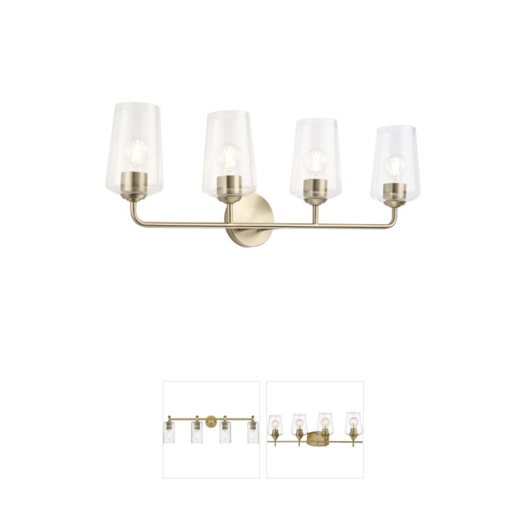 Progress Lighting Celino Four-Light Champagne Bronze Vanity with Clear Glass