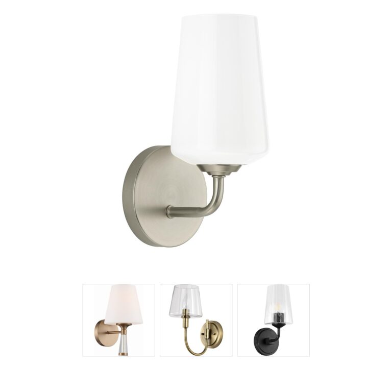 Progress Lighting Celino Brushed Nickel Wall Sconce with White Glass