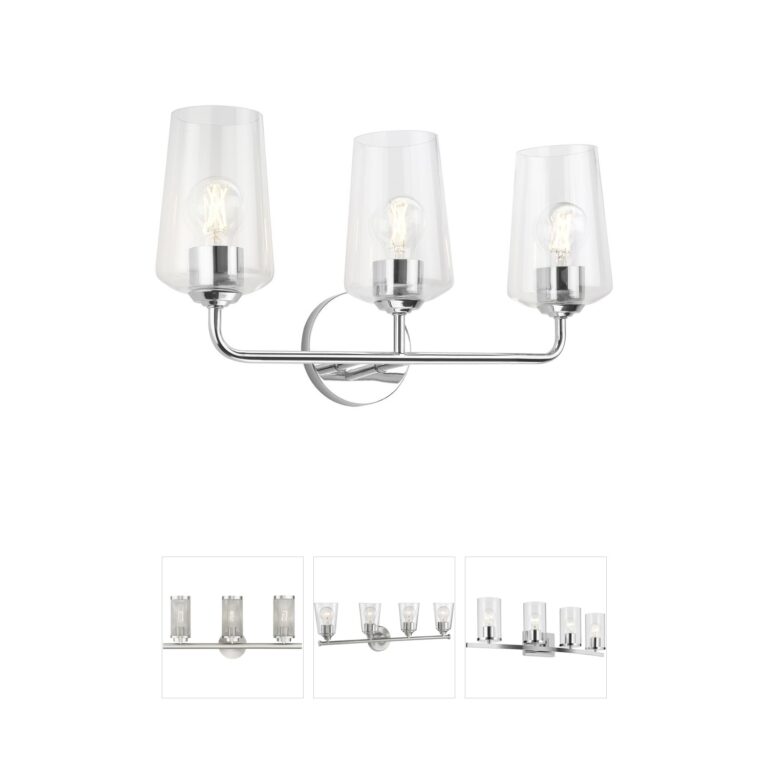 Progress Lighting Celino 3-Light Polished Chrome Vanity with Clear Glass