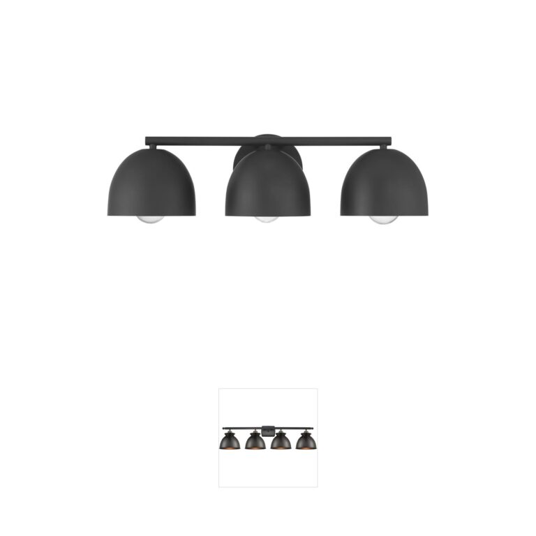 Hunter Erling Modern Dome Matte Black Vanity Light