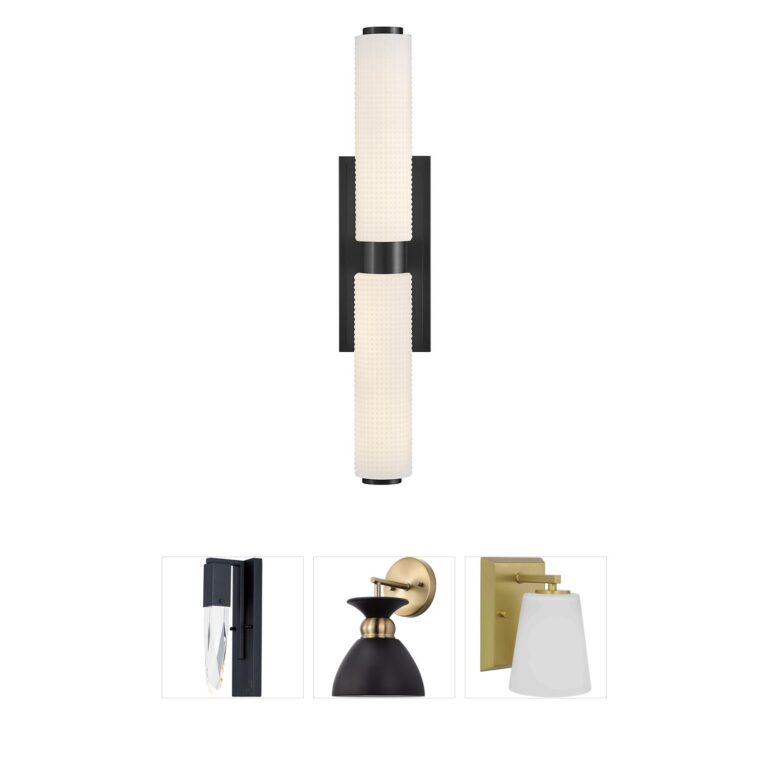 Hinkley Lottie Black Integrated LED Vanity Light with Etched Opal Holophane Glass