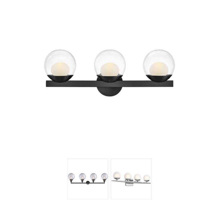 Hinkley Sunni 24" 3-Light LED Vanity in Black with Clear Dome Glass