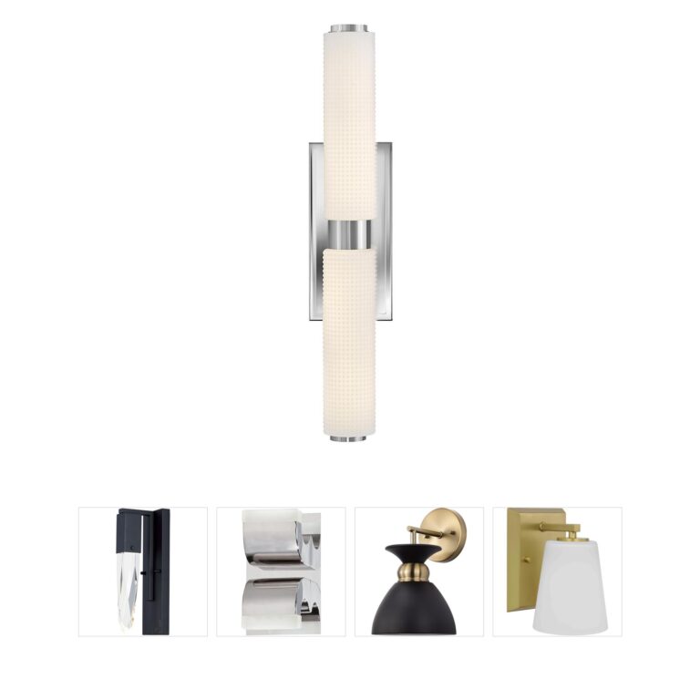 Hinkley Lottie Chrome LED Vanity with Etched Opal Holophane Glass