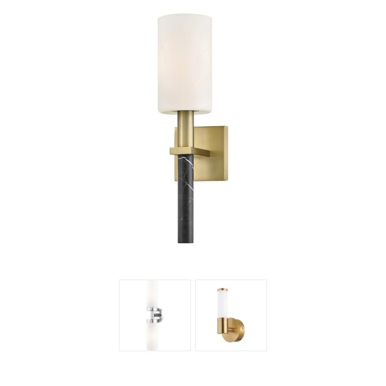 Hinkley Turin Lacquered Brass Bath Sconce with Etched Opal Glass