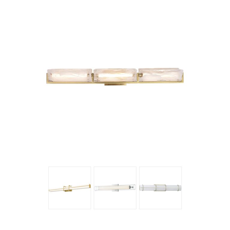 Varaluz Mingle 3-Light Integrated LED Satin Brass Vanity Light with Swirl Glass