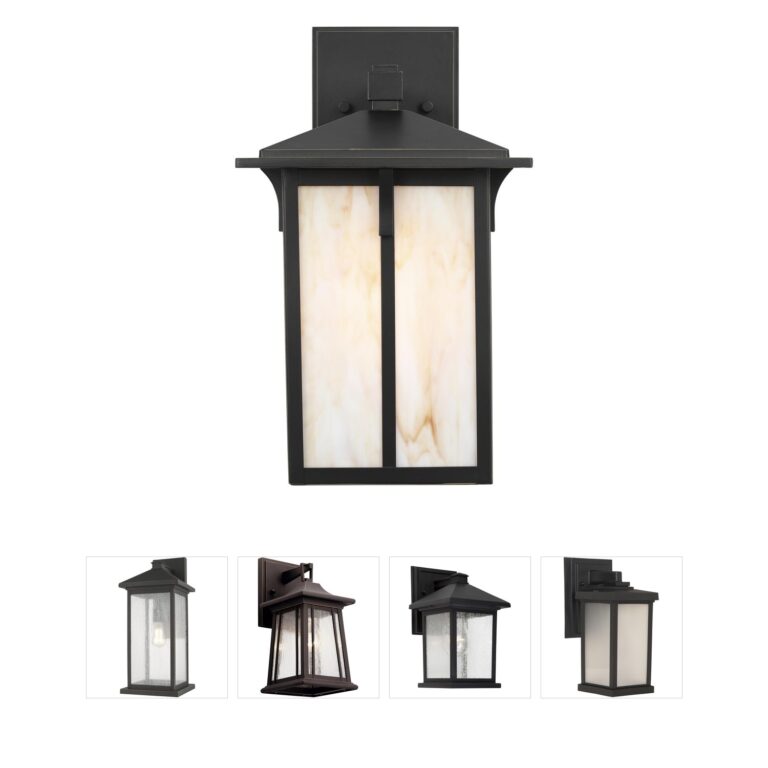 Generation Lighting Tomek Antique Bronze Outdoor Wall Lantern with Champagne Glass