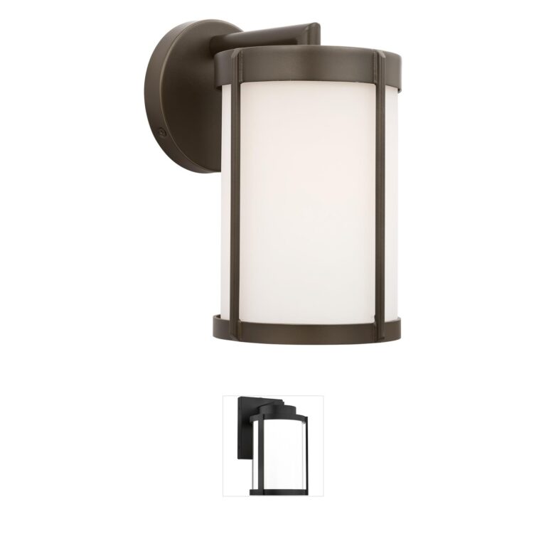 Generation Lighting Luning Antique Bronze Outdoor Wall Lantern with Opal Etched Glass