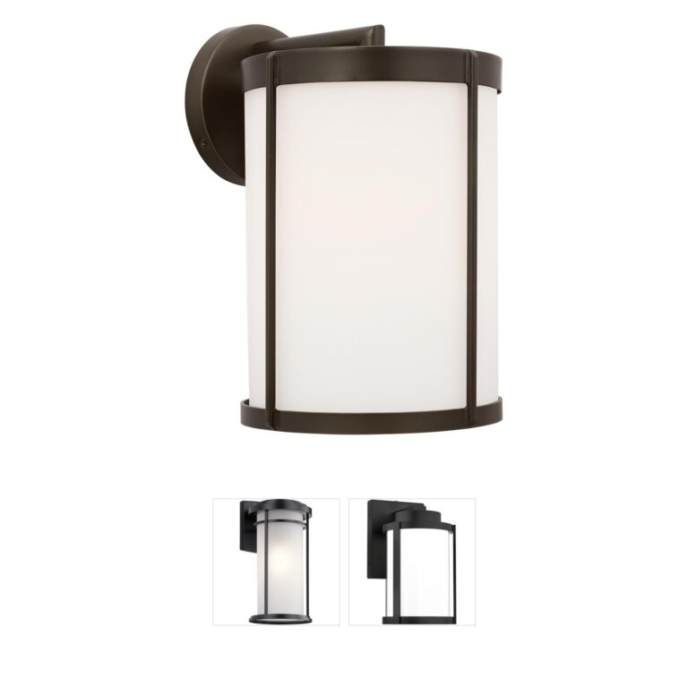 Generation Lighting Luning Antique Bronze Outdoor Wall Lantern with Opal Etched Glass