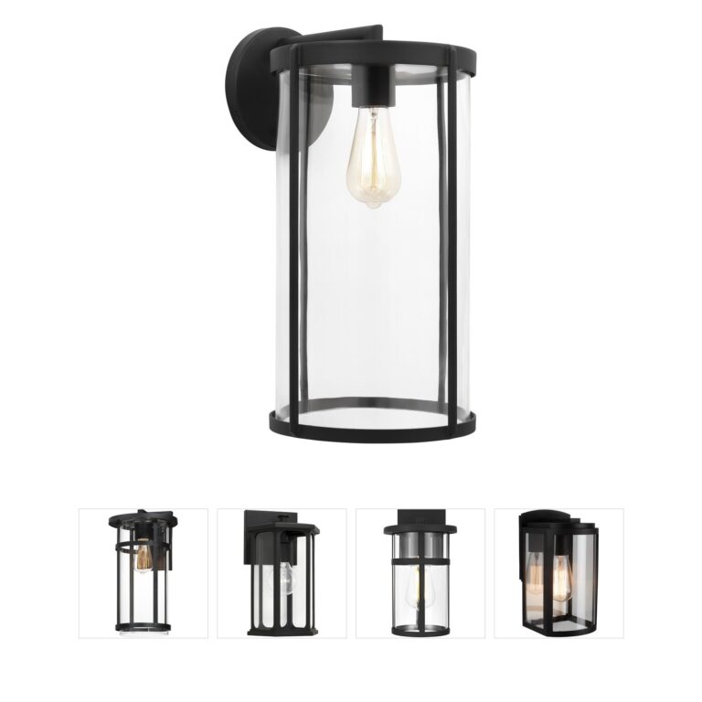 Generation Lighting Luning Textured Black Aluminum Outdoor Wall Lantern